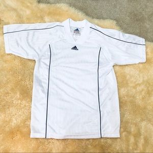 ADIDAS white logo sport soccer football jersey top